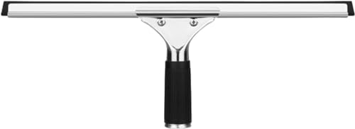 水切りワイパー ガラス掃除 シリカゲルスクイジー ガラス掃除プロ用ツール 水切りワイパー 風呂 ウォータースクイジー スクイジー ガラススクイジー ガラス掃除 ステンレス製 グラス掃除 車 家庭キッチン お風呂 鏡 窓 グラススク (ブラック,25cm)