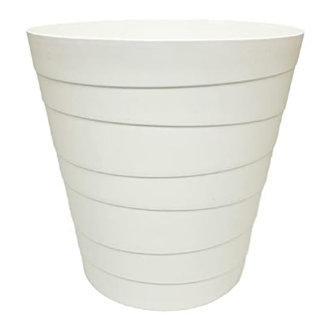MAKREL® Pastel Colours Plastic Waste Paper Basket Bin Modern Design Trash Can for Kitchen, Bathroom, Office (Wave Design White, 10 Litre) Cover