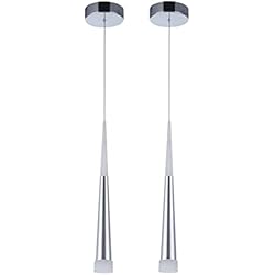 STARRYOL Lámpara colgante moderna, 7W LED Lámpara de techo con estilo cono, perfecta para sala de estar, restaurante, dormitorio, cafetería, etc. - Luz blanca 6000K - 2 pcs