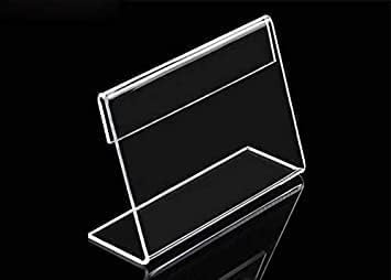 PRIBOX Premium Clear Acrylic Tabletop Display Stand - Durable, Lightweight, Shatterproof Price Tag Holder for Restaurants, Caf?s, Bakeries, Retail Stores, Travel Agents & Real Estate Professionals - 3 x 1.5 inches (10)