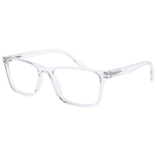 OPULIZE NYX Lunette anti lumiere bleue femme & homme - Lunette Loupe Ecran/Gaming - Anti-éblouissement, UV400, Légère - Rectangulaire - Translucide - + 2,50 – vue 2