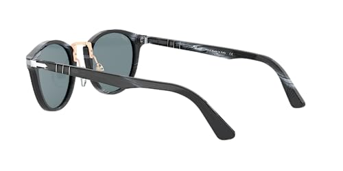 Persol Po3108S Round Sunglasses, Striped Black/Blue, 49 Mm #TOP4