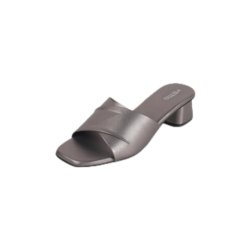 Image of Metro Women's Faux Leather Formal Block Heel Fashion Sandals