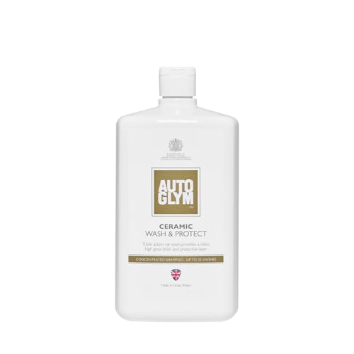Autoglym Ceramic Wash and Protect 1 Litre Triple Action Ceramic Car Shampoo pH Neutral Up to 33 Washes - Concentrated Car Wash Shampoo Wax Safe for Ceramic Coating Water Repellent Protection