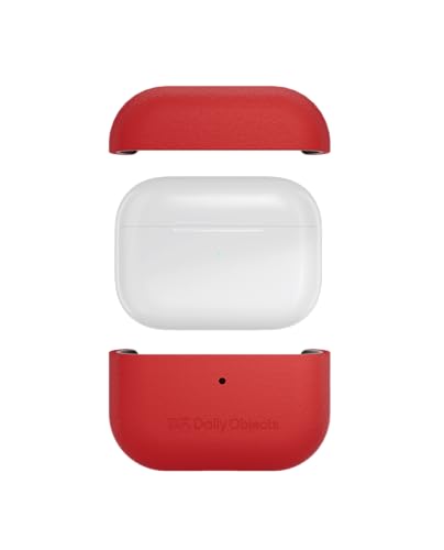 Image of Dailyobject Leatherite AirPods Case Cover Compatible with Apple Airpods Pro 2 | Durable Leatherite Material | Shock Resistant & Lightweight | Compatible Wireless Charging | Stylish Design - (Crimson)