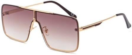 Oversized Steampunk One-Piece Sunglasses Men Square Rimless Punk Sun Glasses For Male Vintage Eyewear Shades