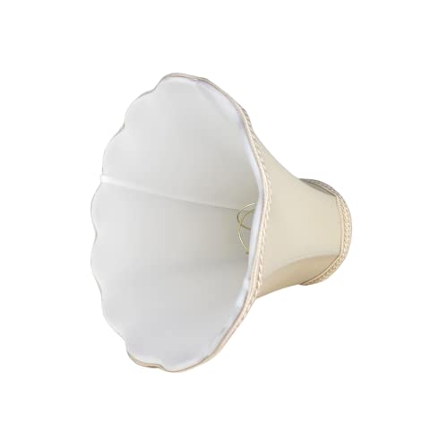 Image of Royal Designs, Inc. Scalloped Bell Designer Lamp Shade, Round Clip Fitter, DSO-83RC-8BG, 4 x 8 x 7.25, Beige