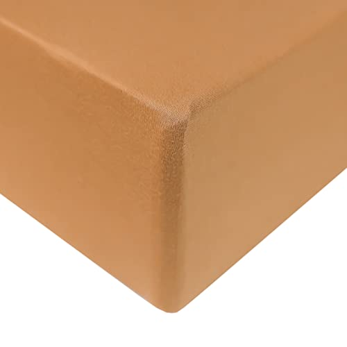 Image of Copper Pearl Premium Knit Crib Sheets: Breathable and Soft, Fitted for Standard Mattresses, Perfect for Baby Registry or Shower Gift, Dune