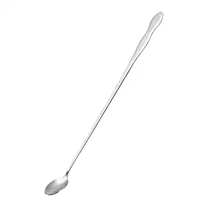 uxcell Long Handle Spoon, 1Pcs 12.4-Inch Stainless Steel Cocktail Stirring Spoons Ice Cream Spoon Pointed Coffee Spoons for Mixing, Drink, Coffee (Silver)