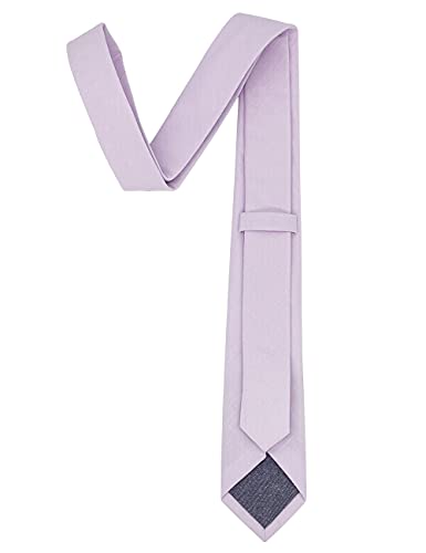 Image of Kebocis Mens Solid Color Cotton Necktie for Men