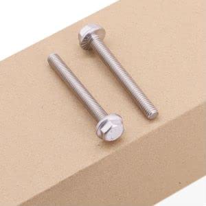 Image of M8-1.25 x 50mm (8 pcs) Flanged Hex Bolts, 304 Stainless Steel 18 /8, Large Washer Head Automotive Screws for Car Parts & Machinery Replacement