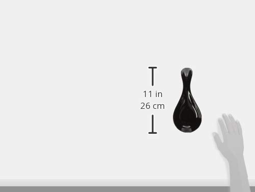 Home Basics Spoon Rest, 10.50" X 4.37" X 1.50", Black #TOP7