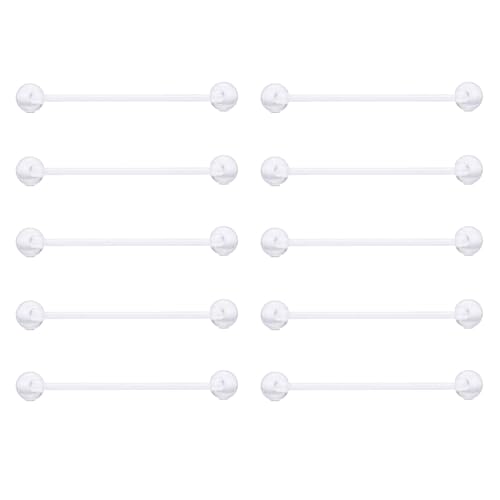 Gojewen Claro Piercing Pezón Lengua Anillos 14G 25mm Plástico Acryilc Transparente Recto Barbells Piercing Joyas