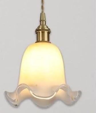 Lampe en cuivre métallique à suspension en verre européen en forme de pétale QTHWB pour salle