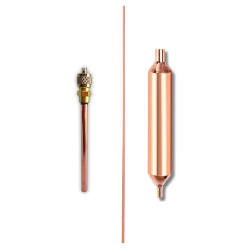 Quystetes Secador de Filtro para Refrigerador con Válvula de Acceso/Servicio, Kit de Herramientas HVAC de 1/4 Pulgadas para Reparación de Aire Acondicionado de Refrigeración.
