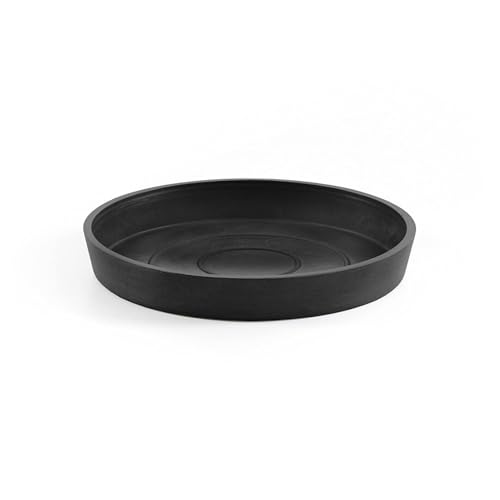 Ecopots Round Recycled Plastic Modern in/Outdoor Planter Flower Pot Saucer,