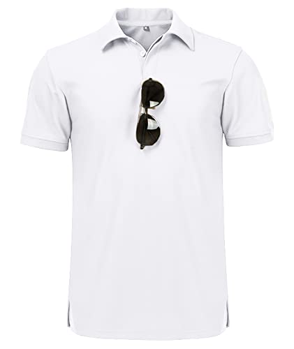 Zity Mens Polo Shirt Short Sleeve Sports Golf Tennis T-Shirt White-Xl #TOP1