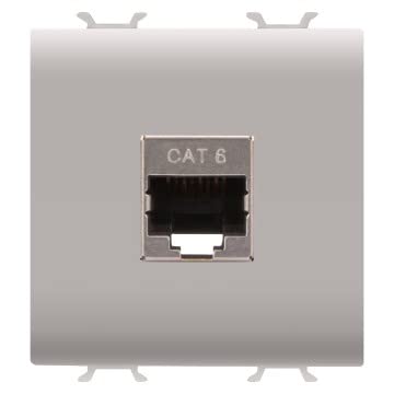Prise RJ45 Cat6 FTP Gewiss GW13437 beige 2 mod pour réseau internet