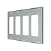 Deltana SWP4744 8-1/8" x 4-5/8" Solid Brass 4 Rocker Switch Plate Cover
