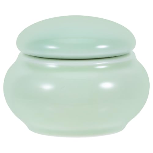 Luxshiny Mini Ceramic Cream Jar Round: 1pc Cosmetic Storage Jars With Lids Vintage Cosmetics Jar Rouge Jar Travel Size Airtight Lotion Container For Home Travel Makeup Bag 4.6 * 3.5cm (Emerald green)