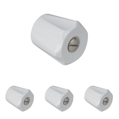 Comap S630300 Volant pour robinet apres 1989 avec vis de fixation carrée, Blanc (Lot de 4)