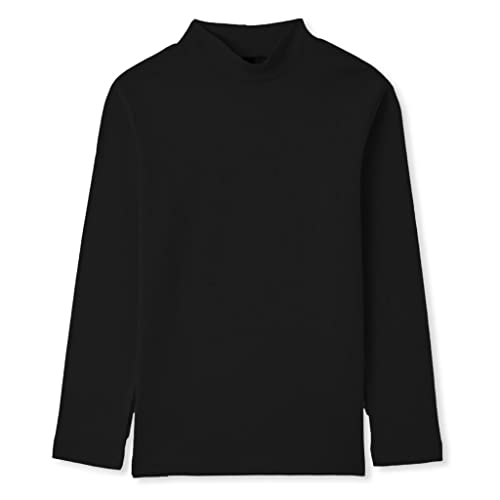 Lupetto nero bambino e bambina a collo alto – Maglia termica invernale in caldo cotone – Made in Italy – Morbido dolcevita nero manica lunga – Perfetta per Halloween, Natale e Carnevale Taglia 3 anni