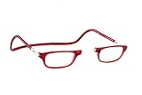  CliC Eyewear Gafas de lectura Classic  Gafas presbicia flexibles  Gafas con clip magnetico  Gafas lectura  Gafas lectura hombre y mujer (1.0, Red)
