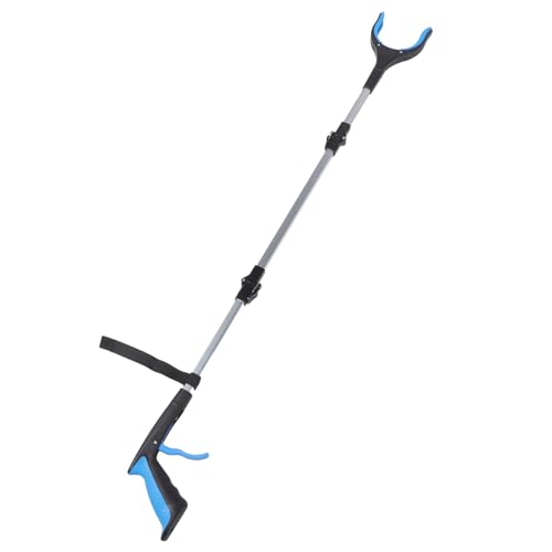 Beavorty Grabber for Trash Tools Litter Picker Grabber Garbage Folder Reusable Tong Pickup Sticks Trash Grabber Trash Pickup Tool Grabber Quick Clamps Trash Pick Clips Garbage Clip Pp Blue
