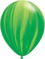 GREEN Light SWIRL (6) 11" Tie Tye Dye Agate Hippie LATEX Helium Quality Balloons by LGP