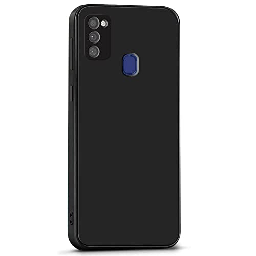 Image of WOW IMAGINE Protective Sleek Back Case Cover for Samsung Galaxy M21 / M30s / M21 2021 Edition (Flexible | Silicone | Shock Proof, Anti Slip, Soft Rubberised | Pitch Black)