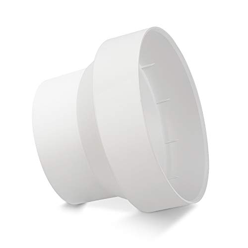 Duct Reducer 6 to 4 inch Air Duct Adapter HAVC Pipe Connector for Inline Ventilation System (150mm to 100mm)