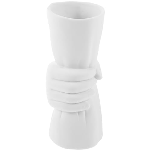 Vase en céramique blanc au design moderne et finition soignée