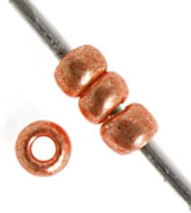 Czech Glass Seed Beads 11/0 (2.1mm Diameter) Metallic Light Copper Terra DIY Jewelry Making Beadss - 500g Bulk Bag by Preciosa (Jablonex)