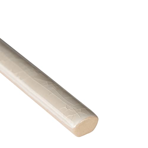 Msi Portico Pearl Glossy Glazed Ceramic Quarter Round Molding Wall Tile For Bathroom, Kitchen Backsplash, Accent Wall Tile, And Shower Wall Tile, Sample #TOP3