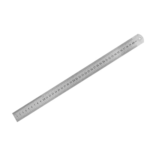 Stainless Steel Straight Ruler, Double Sided Precision Measuring Metal Rule(Silver 40cm)