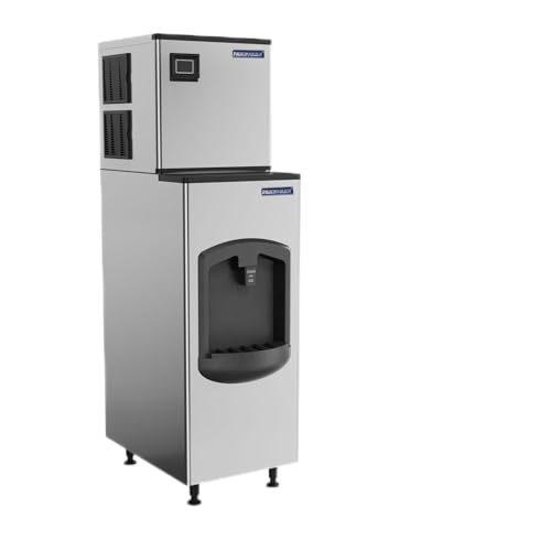 PAKROMAN 22' Air Cooling Commercial Ice Maker Machine, 350LBS per Day, 180LBS Ice Bin Dispenser, ETL&NSF Certified