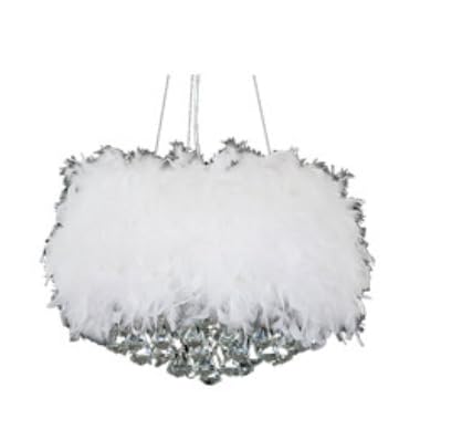 Modern Feather Light Shade Crystal Pendant Light Bedroom Chandelier Ceiling Lamp