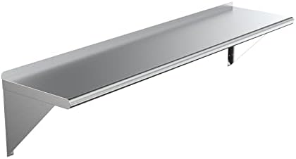 AmGood 60" Long X 14" Deep Stainless Steel Wall Shelf | NSF Certified | Appliance & Equipment Metal Shelving | Kitchen, Restaurant, Garage, Laundry, Utility Room