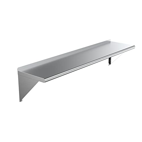 Amgood 60" Long X 14" Deep Stainless Steel Wall Shelf | Nsf Certified | Appliance & Equipment Metal Shelving | Kitchen, Restaurant, Garage, Laundry, Utility Room #TOP9