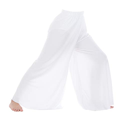 Danzcue Girls Celebration of Spirit Palazzo Pants, White, 8-10