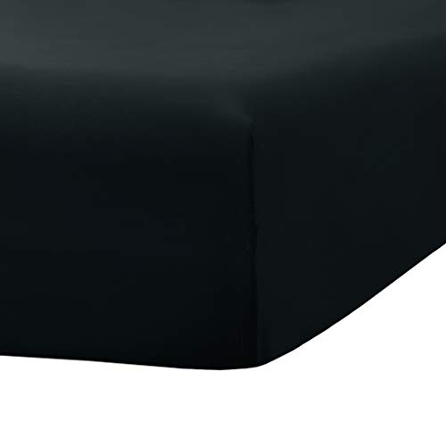 Toodou Soft Brushed Microfiber Black Full Size Fitted Sheet-Comfortable And Durable Fitted Sheets-The Mattress Covers Made Of Premium Fabric Which Have Great Breathability #TOP1