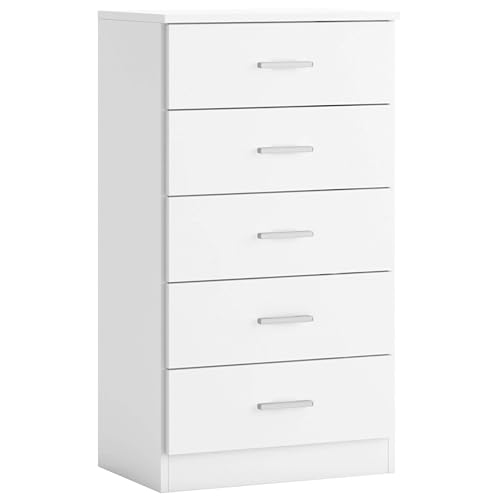 Miroytengo Sinfonier 5 Cajones Couple, Melamina Color Blanco (90x50x33 cm)