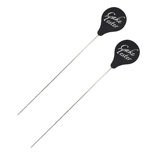 クロウ華 ベーキング焼き加減ツール 2 個ケーキテスター焼き加減キッチン用ステンレススチールスティック補助ベーキング精度のためのベークテストツール 黒