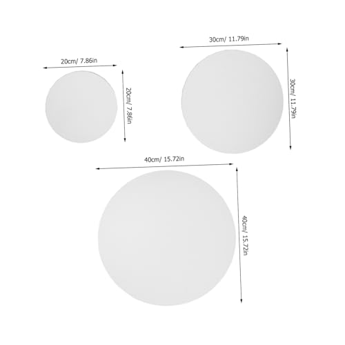 Lienzos redondos para pintar de algodón set de 3 mini lienzos estirables prepintados blanco 3