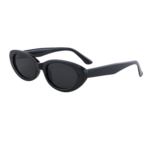 Lunettes de soleil ovales contre l'éblouissement vintage noir C3