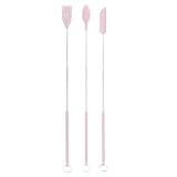 Espátula telescópica de silicona, cuchara para espátula telescópica | 3 piezas/juego de paleta y cuchara pequeñas | Espátula de maquillaje retráctil, pequeños pinceles de aceite multifuncionales,