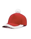 Stymora Basecap Weihnachtsmütze Damen Herren, Plüsche Weihnachtsmützen Erwachsene, Verstellbare Christmas Santa Cap für Festliche Party & Geschenkidee Rot
