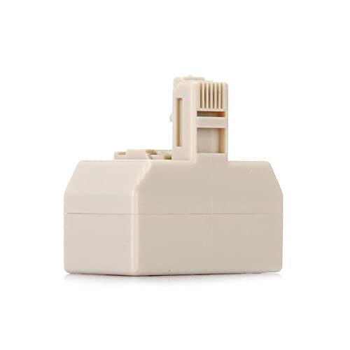 SKYPIA 3-Way Line Wall Splitter Adapter RJ11 Ivory Phone Three Way Triplex Divider RJ-11 Plug Jack Cord Splitter Audio Data Signal Cable Triple Connector Outlet Snap-in Component - Thumbnail 4