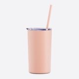 Maars Drinkware Maars Skinny Mini Travel Coffee Tumbler | 12oz Stainless Steel Double Wall Vacuum Insulated To Go Cup | 1 Pack - Matte Blush