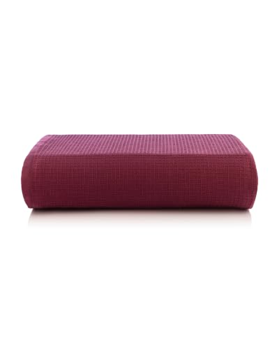 Image of Casa Copenhagen, Egyptian Cotton - Waffle Terry Towel 4 Piece 100% Cotton Large Bath Towel Set - Burgundy